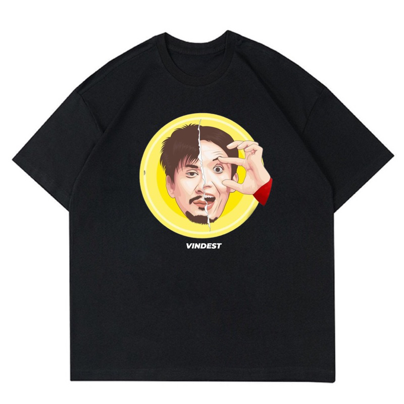 KAOS VINDEST VINCENT DESTA | KOMEDIAN | TONIGHT SHOW | T-SHIRT BLACK EDITION | BAJU PRIA WANITA