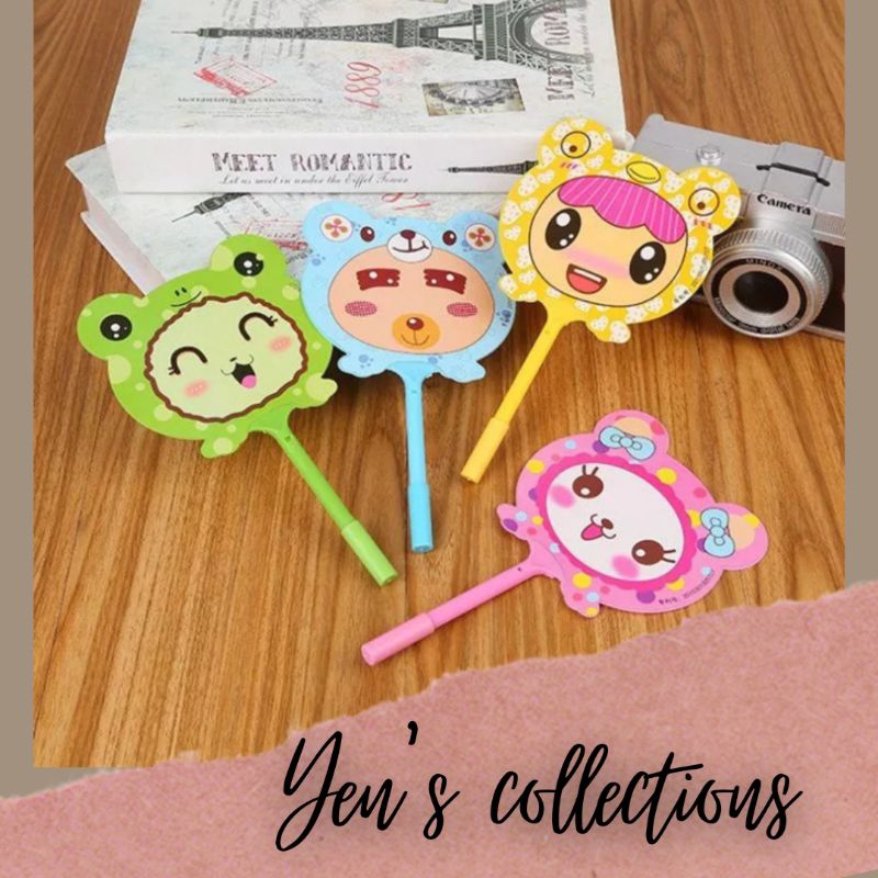 

Pulpen pena gel kipas karakter lucu animal buah