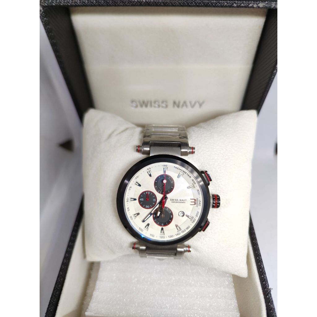  ORIGINAL  JAM TANGAN PRIA SWISS NAVY CHRONOGRAPH WATER RESISTANT SN-6823M