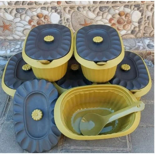 Basi prasmanan set isi 6pc + sendok sayur (coklat)/ wadah sayur/ tempat saji makanan OVAL /KOTAK