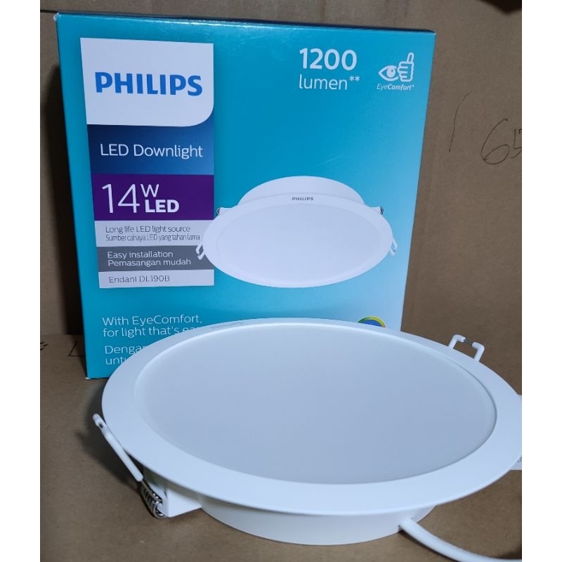 Downlight LED NEW Philips Eridani 14 Watt New Warna Putih/Kuning/Semi Kuning (4000K)