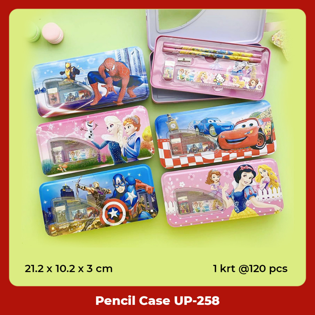 

Tempat Pensil / Pencil Case / Kotak Pensil Kaleng + Set Alat Tulis Motif Karakter Fancy Lucu UP-258