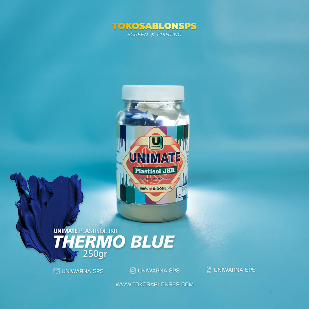 

Tinta Sablon Plastisol Unimate THERMO BLUE @250GR