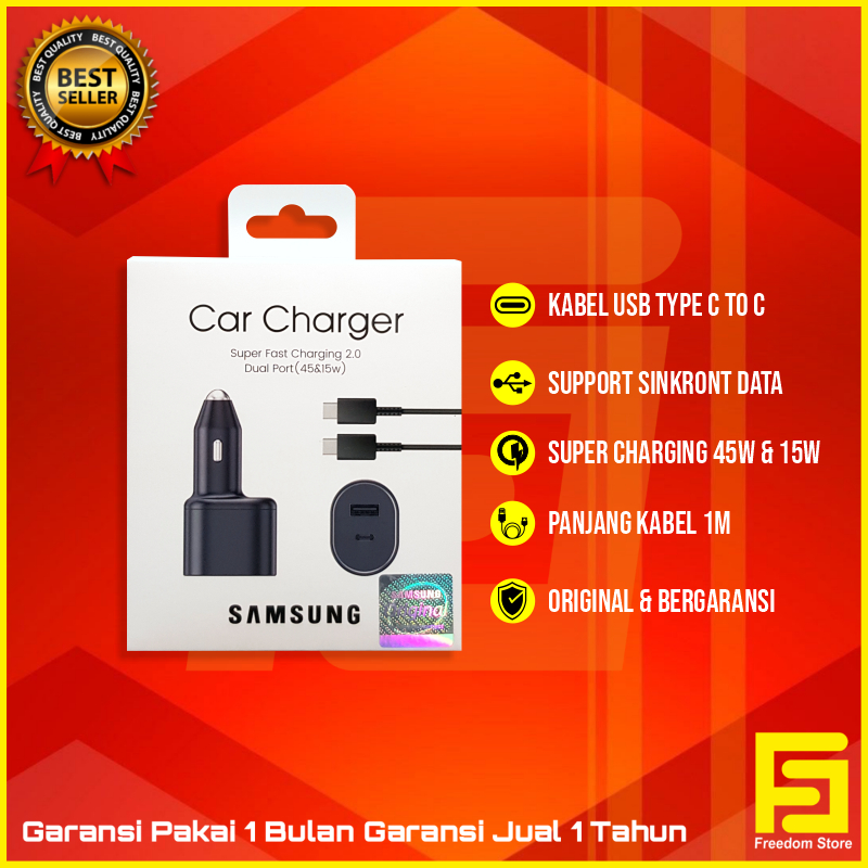 Car Charger Dual Port 45W + 15W Fast Charging Type C To C