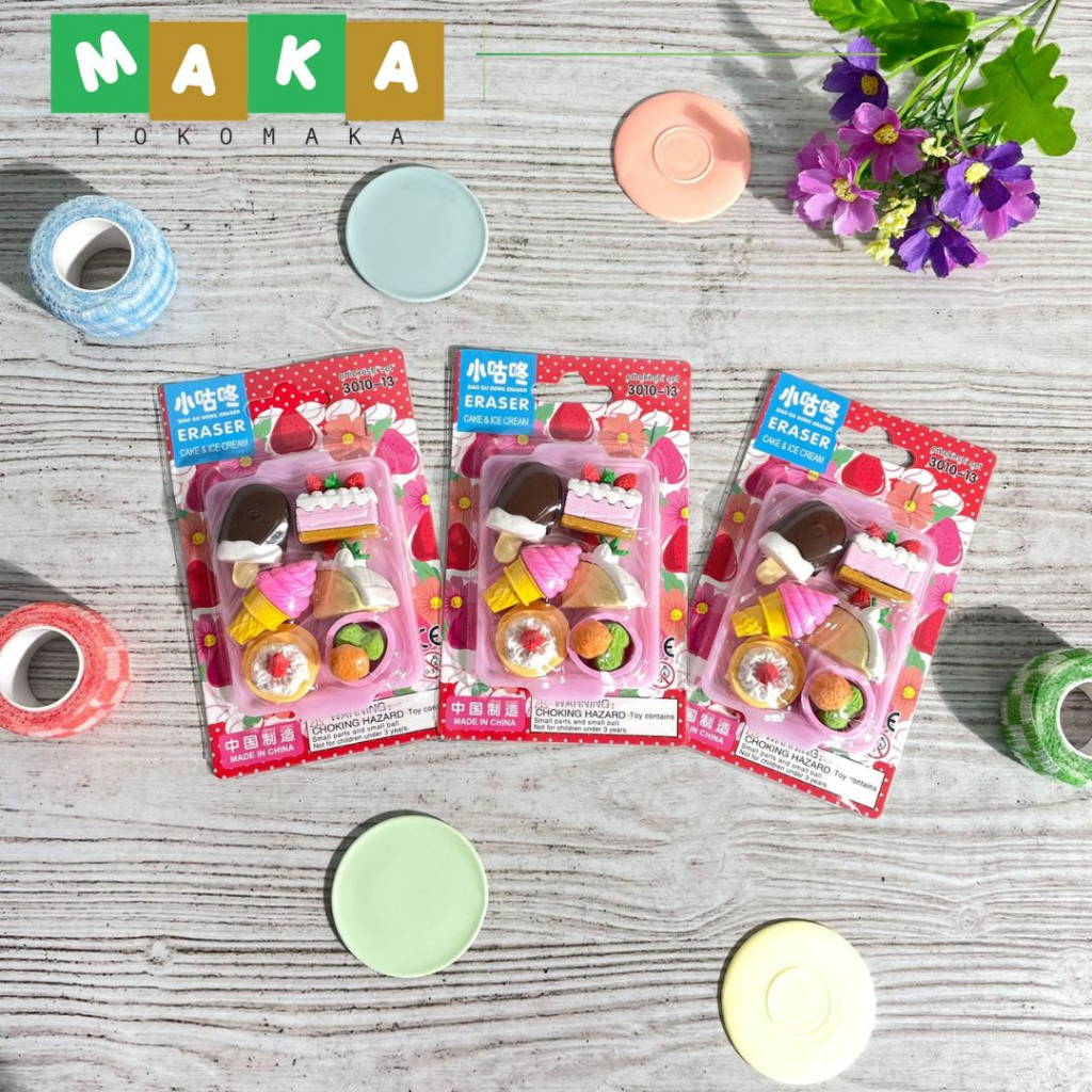 

penghapus sweet dessert 3010-13 penghapus pensil bentuk kue es krim hapusan pensil bentuk makanan peralatan sekolah perlengkapan alat tulis kantor