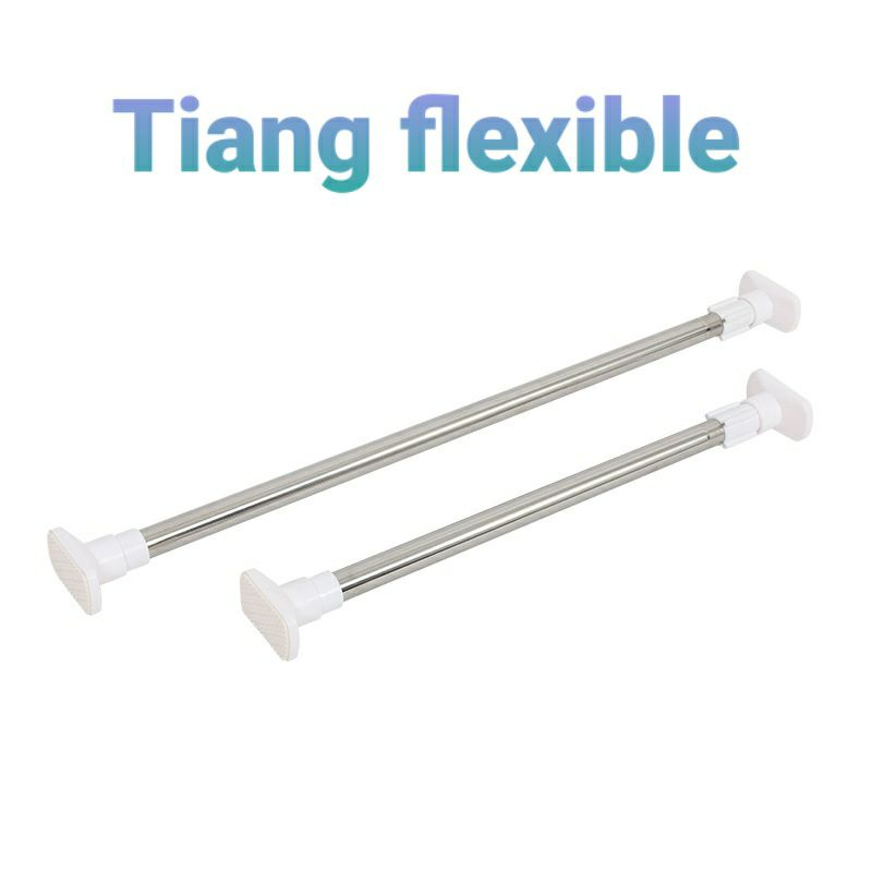 TIANG TIRAI SERBAGUNA FLEKSIBEL/TIANG GANTUNGAN STAINLESS SERBAGUNA/TIANG GANTUNGAN TANPA PAKU
