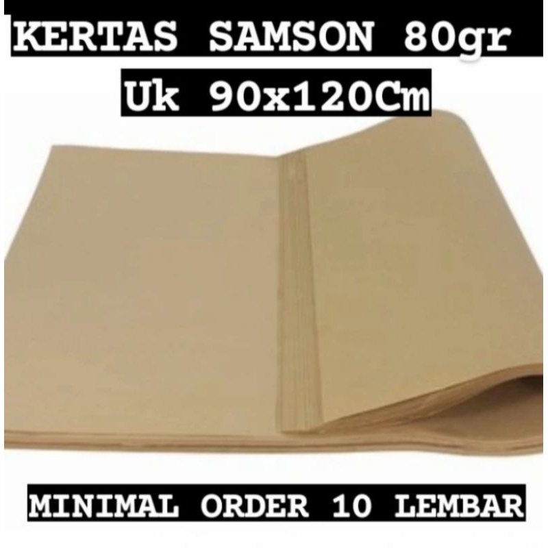 

Kertas samson Cokelat 80gram ukuran90x120/sampul buku cokelat/Kertas samson/kertas pola jahit