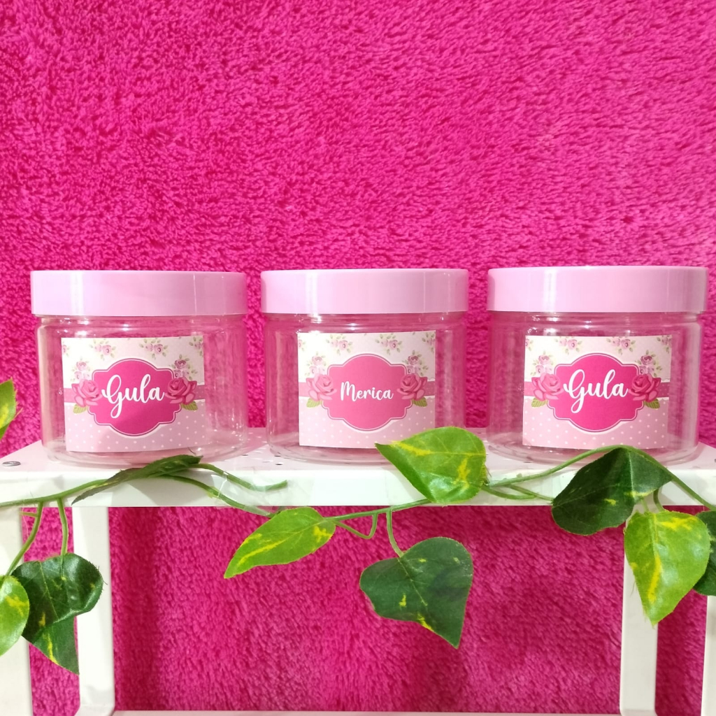 Toples Bumbu pink/ toples 400 ml / toples bumbu Stiker / Toples Teh Gula Kopi Free Label termurah/ t