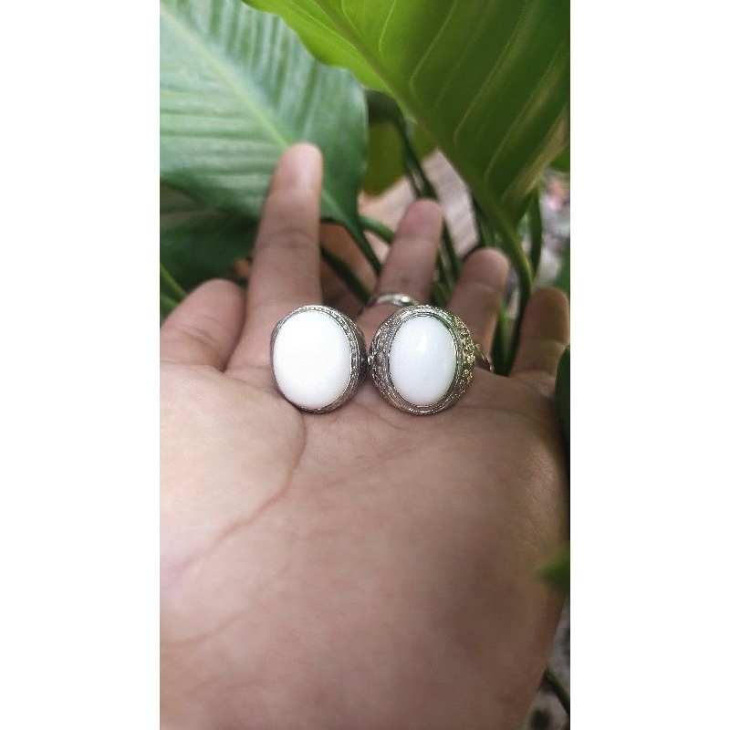 Cincin Akik Yaman Abyad Asli Natural