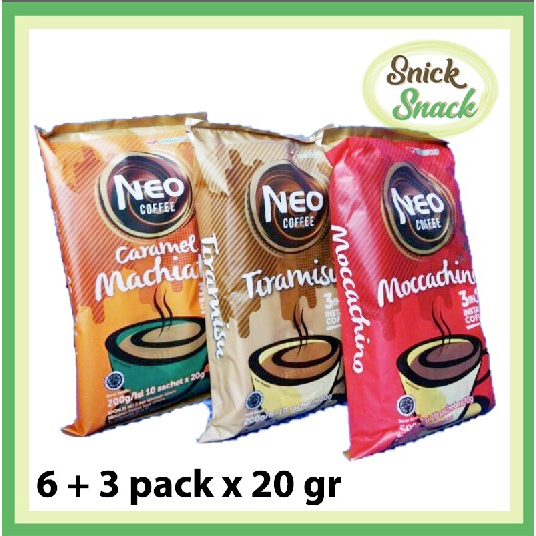 

Kopi Instan Neo Coffee Tiramisu Moccachino Caramel Macchiato isi 9 sachet