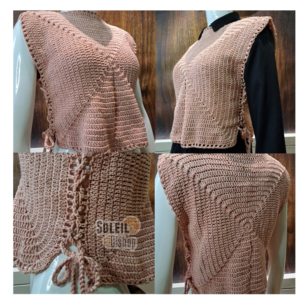 Rompi Rajut Wanita | Crochet Vest Wanita Tanpa Lengan
