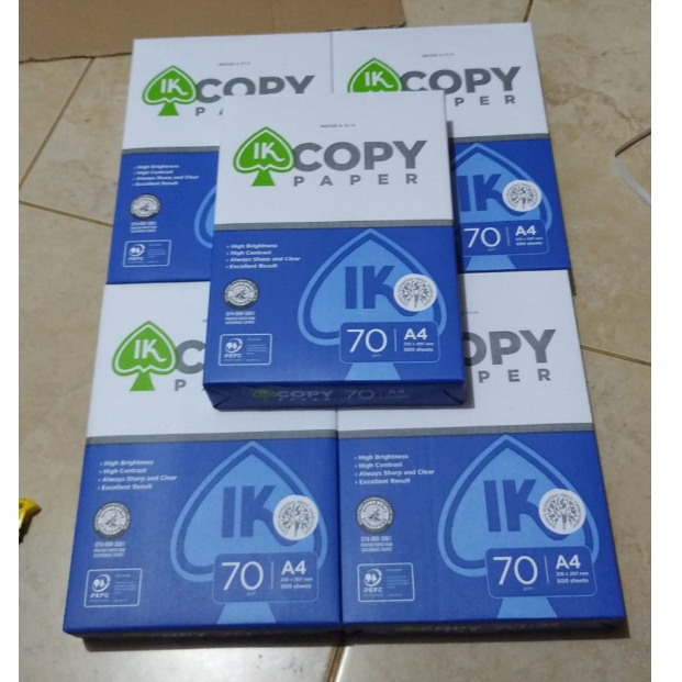 

Khusus Gojek Grab. Kertas HVS A4 75 gsm 1 rim Merek Random IK Copy Paper