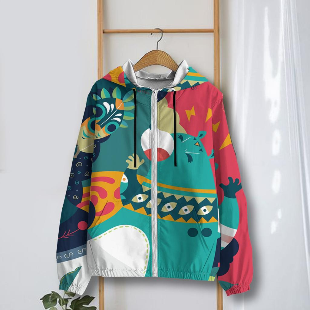 Jaket Parasut Wanita Printing Jumbo / jaket parasut Big Size / jaket parasut over size pria dan wani