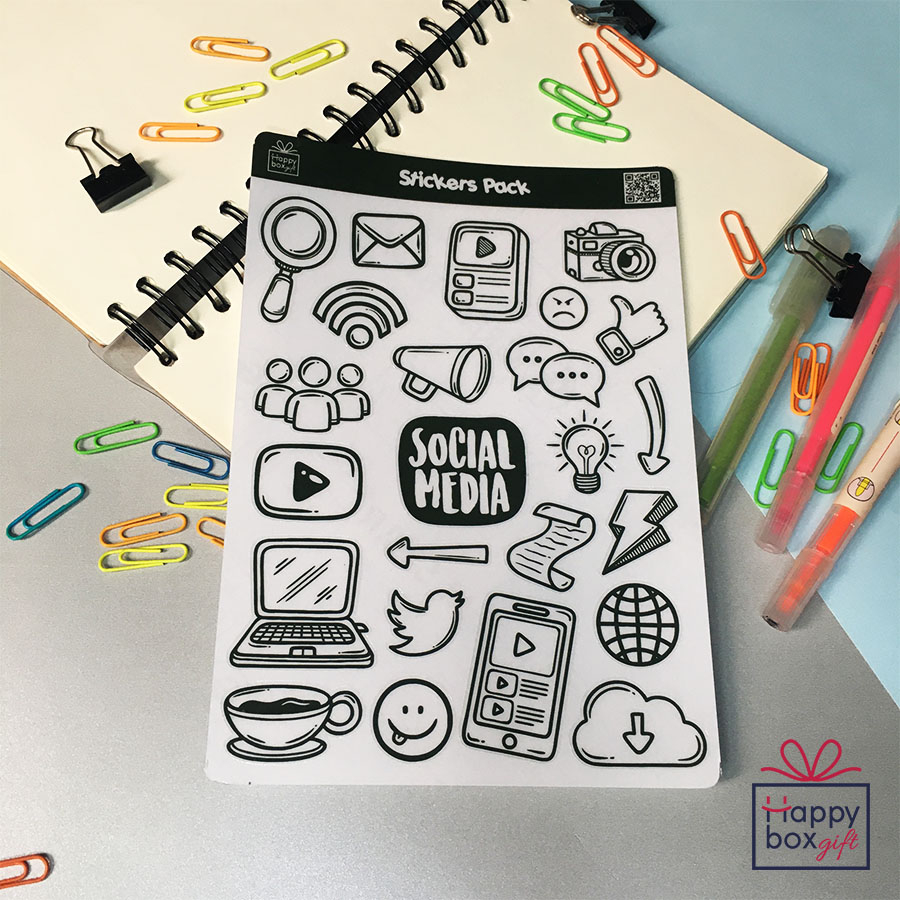 

24Pcs STICKER TRANSPARAN STIKER PACK AESTHETIC SOCIAL MEDIA