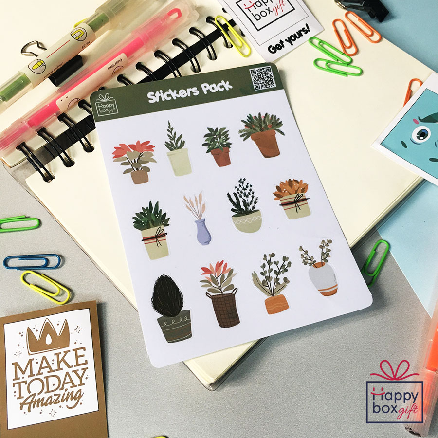 

12Pcs STICKER STIKER PACK AESTHETIC PLANTS JOURNAL DECOR LAPTOP MOTOR