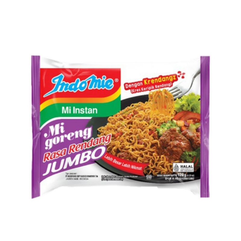 Indomie mie instan goreng rendang jumbo 120 gr