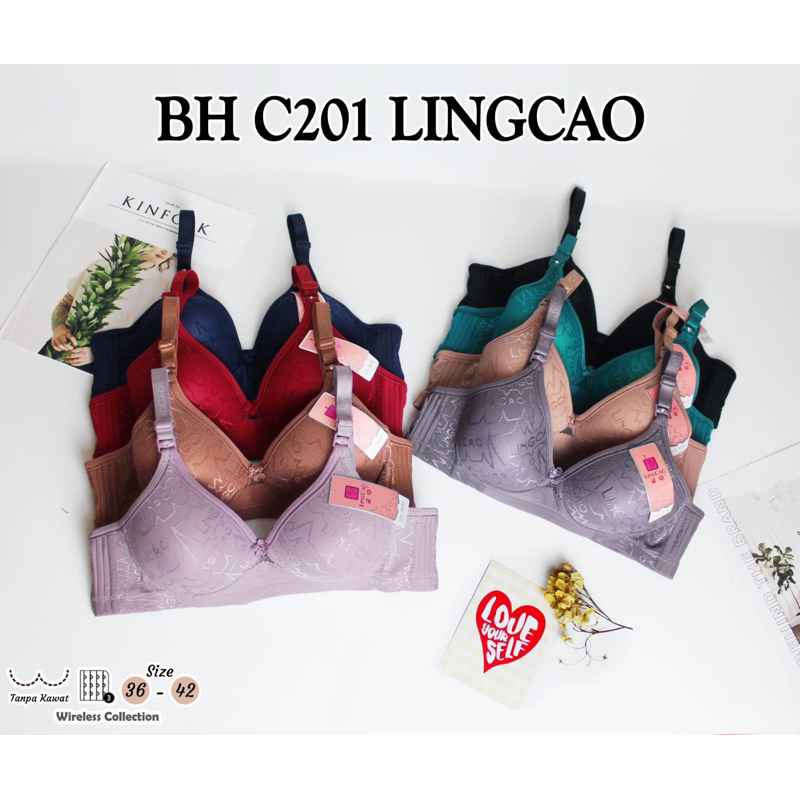 SLN- BRA WANITA CUP BESAR TANPA KAWAT LINGCAO ORIGINAL / BH PEREMPUAN IMPORT CUP C