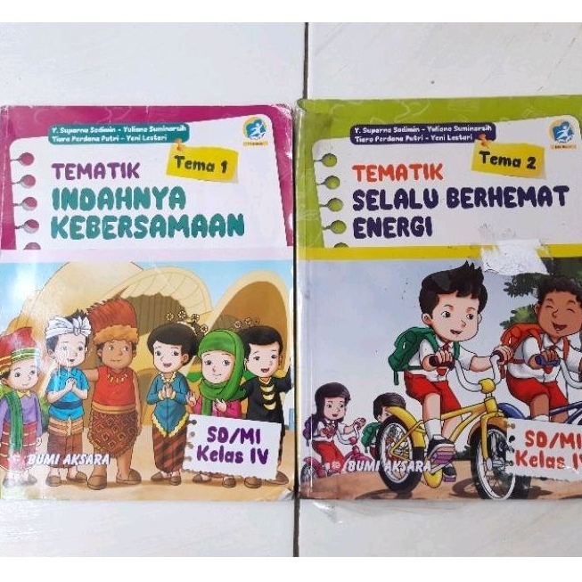 Buku Tematik SD/MI kelas 4 tema 1,2,6-8 Bumi Aksara (BEKAS)