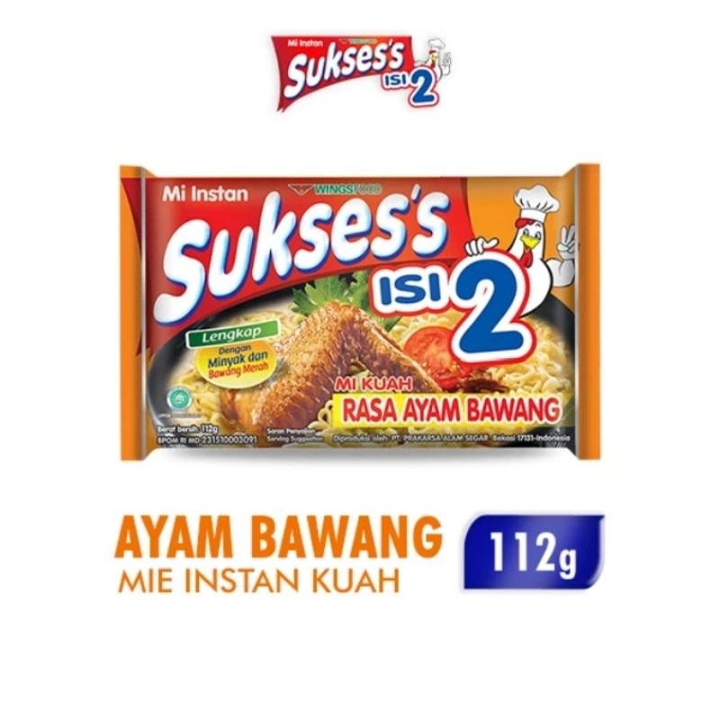 

Suksess Mie Instan Ayam Bawang 112gr isi 2
