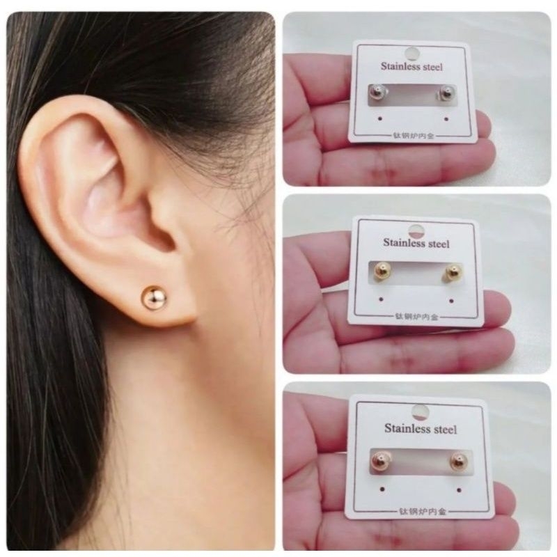 Anting Titanium asli anting Bola tindik Bahan Titanium anti karat  giwang titanium Stainless steel a