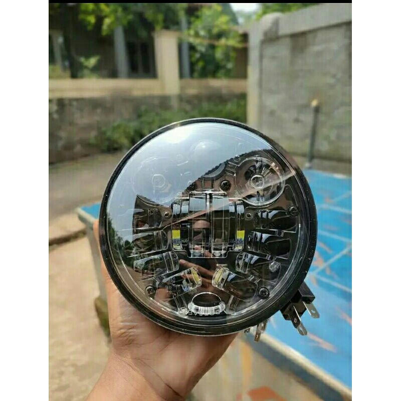 LAMPU DEPAN DAYMAKER UKURAN 5,75 INCHI 16 TITIK DUS HITAM