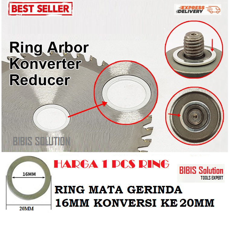 RING MATA GERINDA 16MM KONVERSI KE 20MM RING BATU POTONG BESI KAYU KERAMIK
