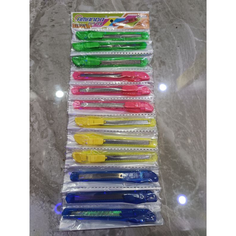 

Pisau cutter bening serbaguna sangat tajam asli 12 pcs