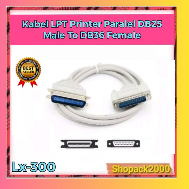 KABEL LPT PRINTER PARALEL DB25 EPSON LX- 300/ LX-300 +( 1,5 Meter)