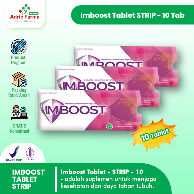 IMBOOST® - STRIP @ 10 Tablet  - SUPLEMEN Kesehatan & MULTIVITAMIN Daya Tahan Tubuh Dewasa