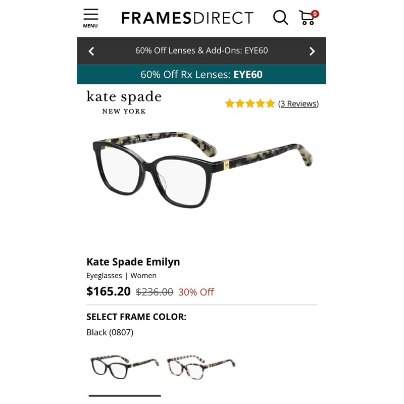 kate spade frame new NBU cat eye