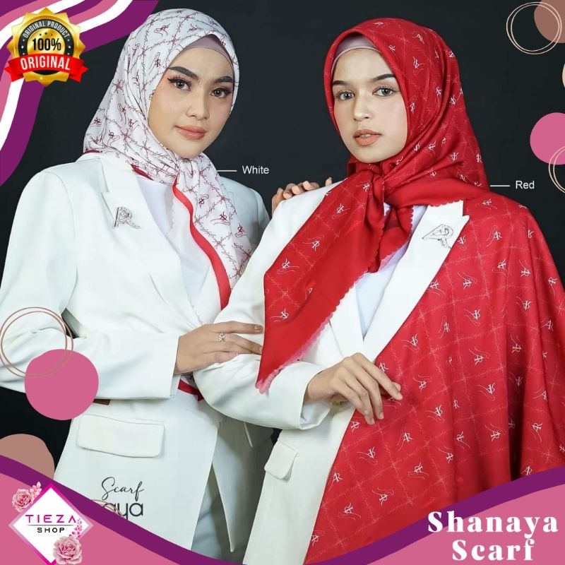 shanaya hijab segi empat arrafi /hijab kemerdekaan /merah putih