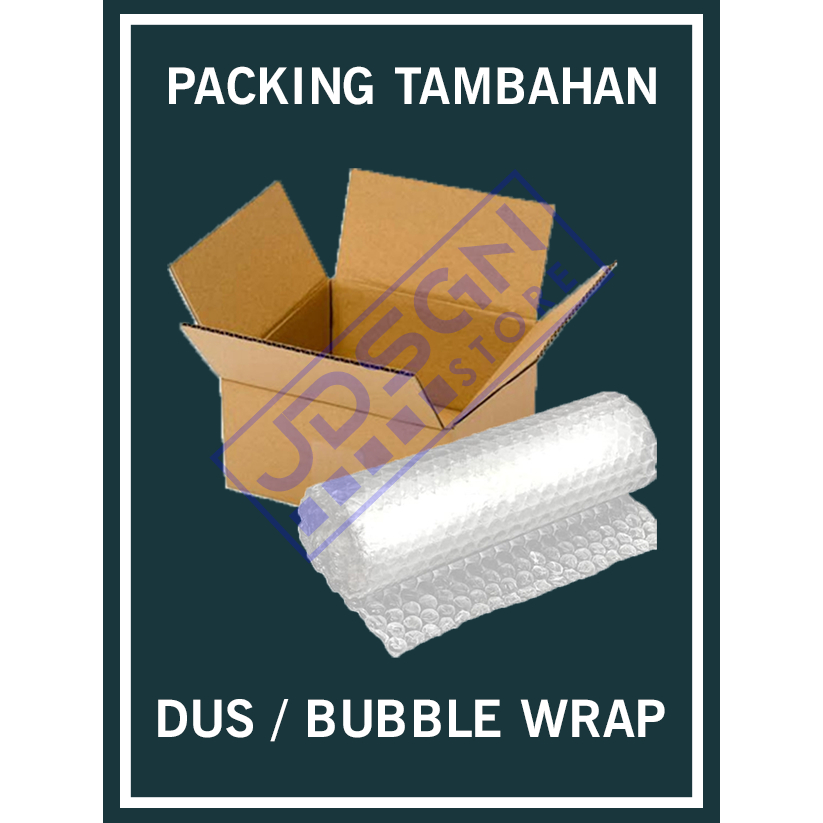 

Packing Tambahan Bubble Wrap / Kardus (Tidak dijual terpisah)