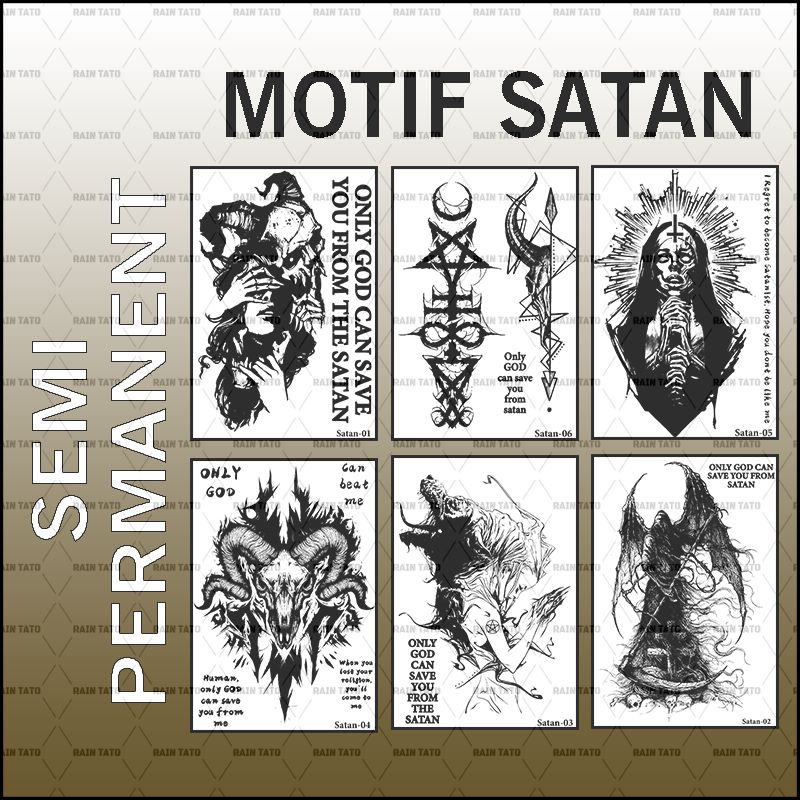 RainTatoEx-Taro seri satane / Tato temporer semi permanent anti air Seri Satane / Tato semi permanen