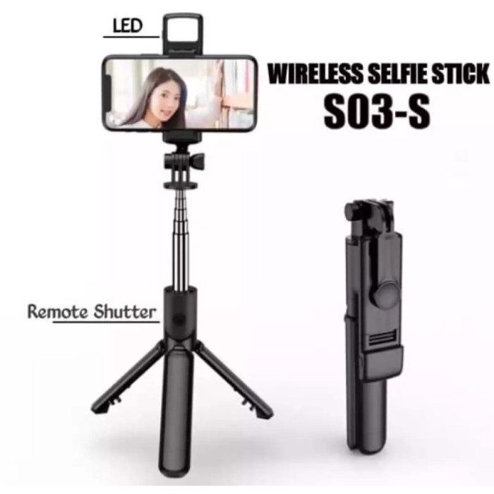 Tripod Tongsis Bluetooth-s03-s Led - S03 3in1