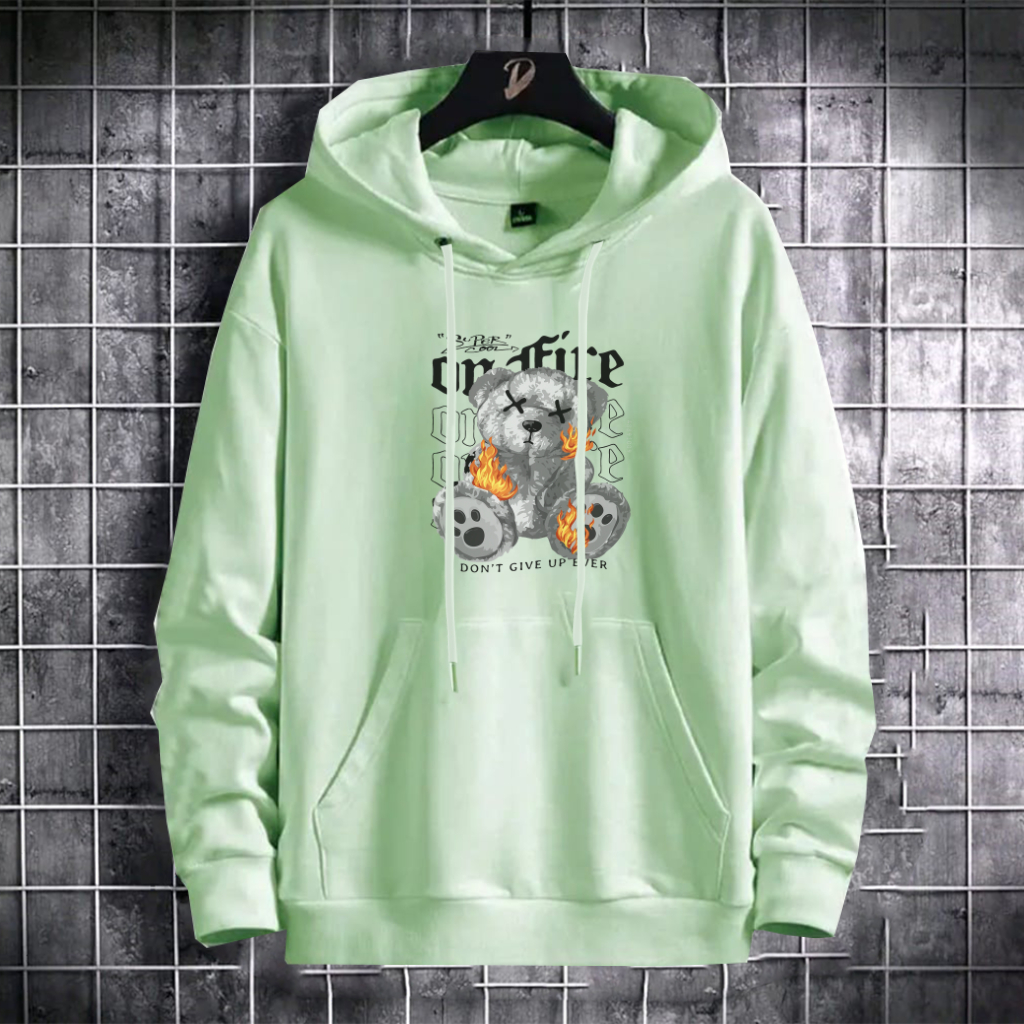 Hoodie Pria - M,L,XL - Misty - Jaket Sweater Suiter Hudie Sewiter bear On Fire Suwiter Hodie Oversize Pria Korean