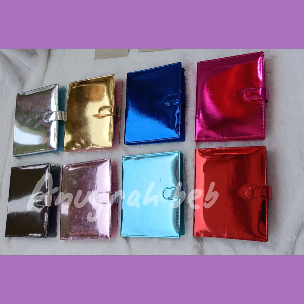 

binder polos 2 PILIHAN UKURAN A520RING dan B526RING kulit hologram 8warna pilihan premium binder keungan