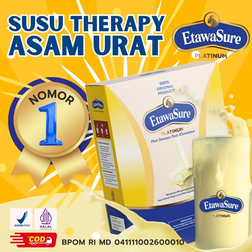 

Etawasure Paket 2 Box - Etawasure Susu Therapy Tulang Sendi dan Asam Urat | Susu Untuk Pegal Linu