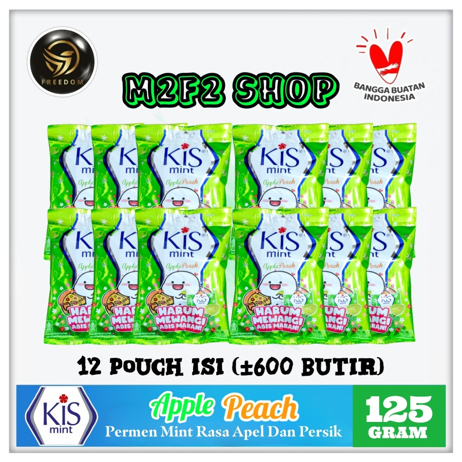 

Permen Kis Mint Rasa Apel Persik | Apple Peach - 125 gr (Kemasan 12 Pouch)
