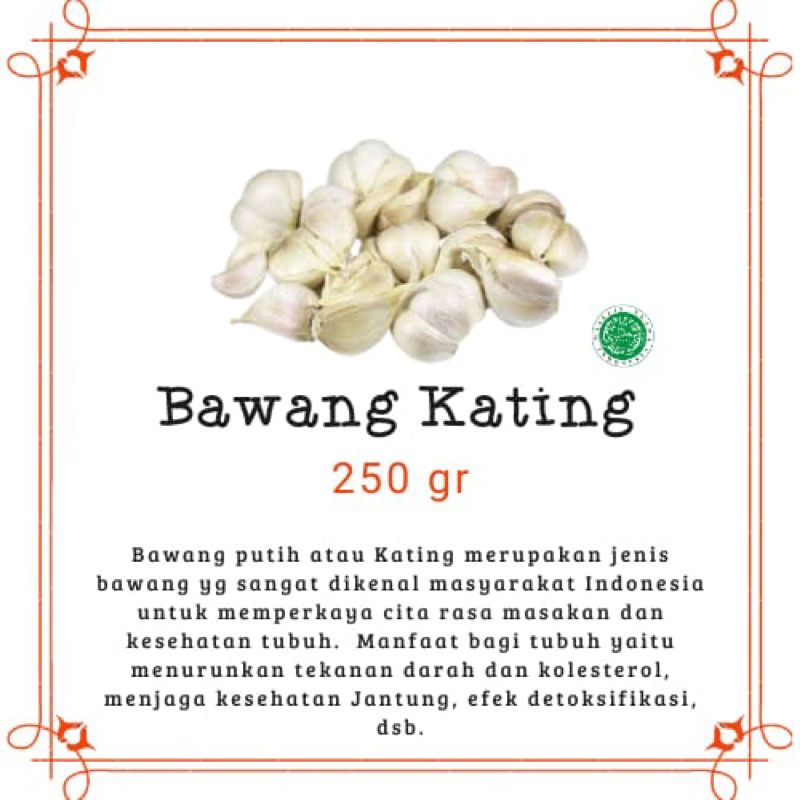 

Bawang Putih Kating 250GR