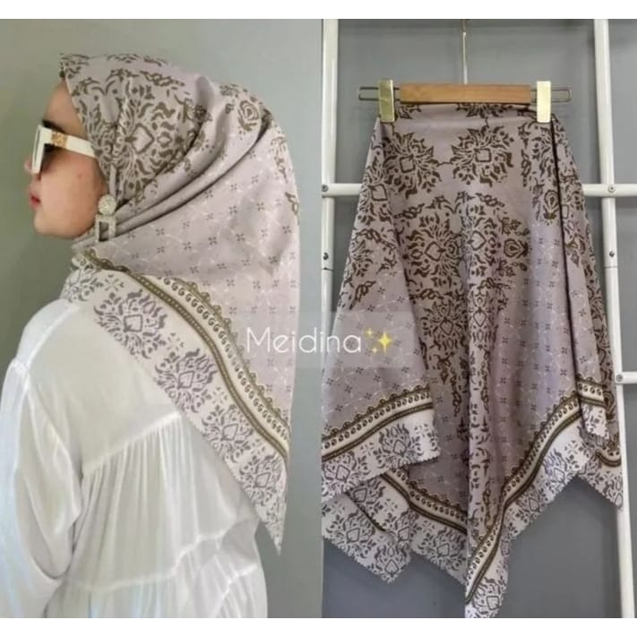 Hijab Segiempat Voal Lasercut Jilbab Motif WK Coksu