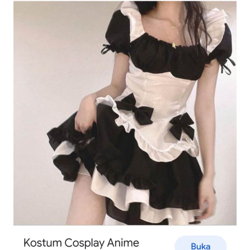 Maid Cosplay Kostum kostum pelayan set apron / Baju Babu