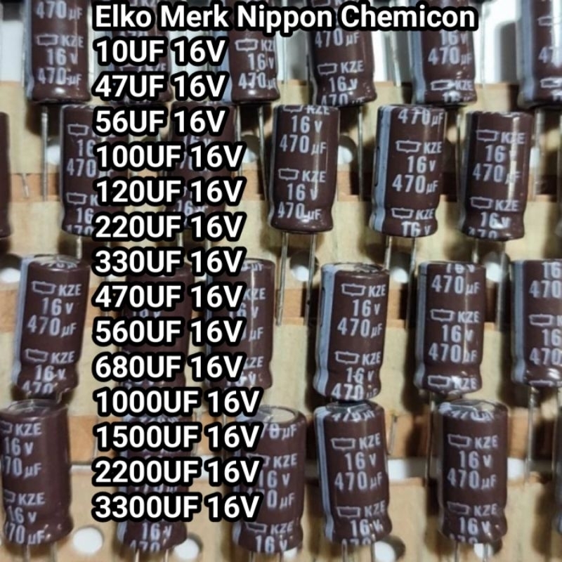Elko Elco 16V 10UF 47UF 56UF 100UF 120UF 220UF 330UF 470UF 560UF 680UF 1000UF 1500UF 2200UF 3300UF k