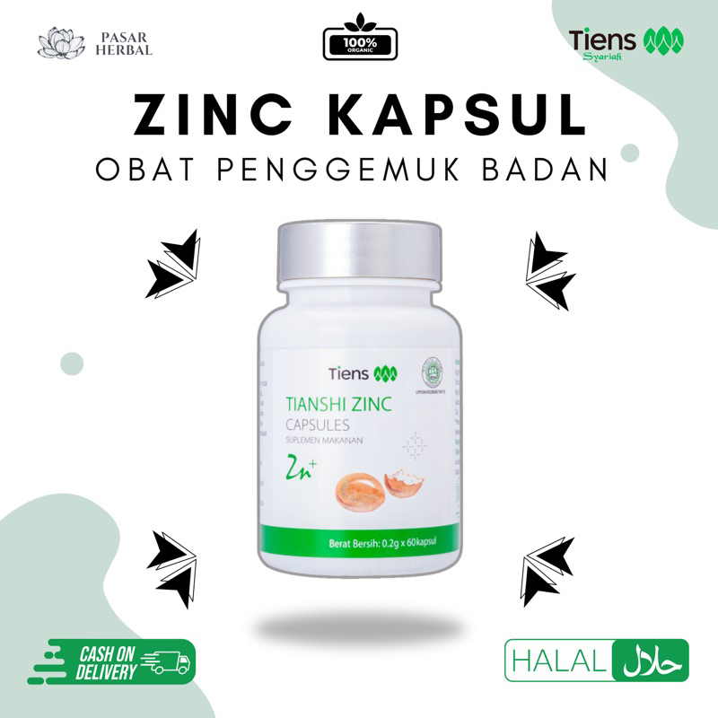 OBAT PENGGEMUK BADAN / PENGGEMUK BADAN / PENGGEMUK BADAN DEWASA / ZINC TIENS ORIGINAL /VITAMIN GEMUK