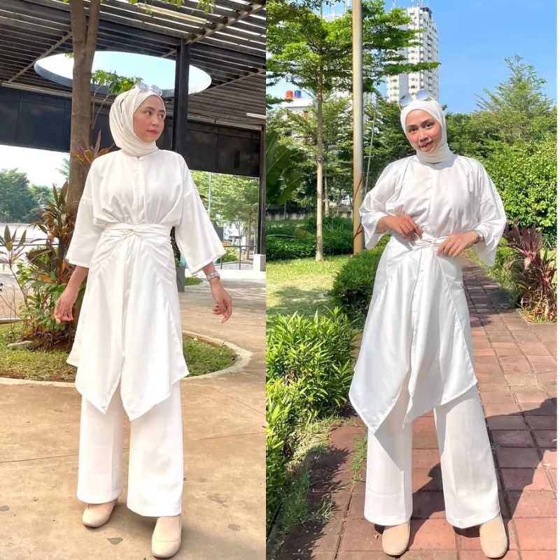 Preloved Tunik Satin Kondangan (Broken White Only)