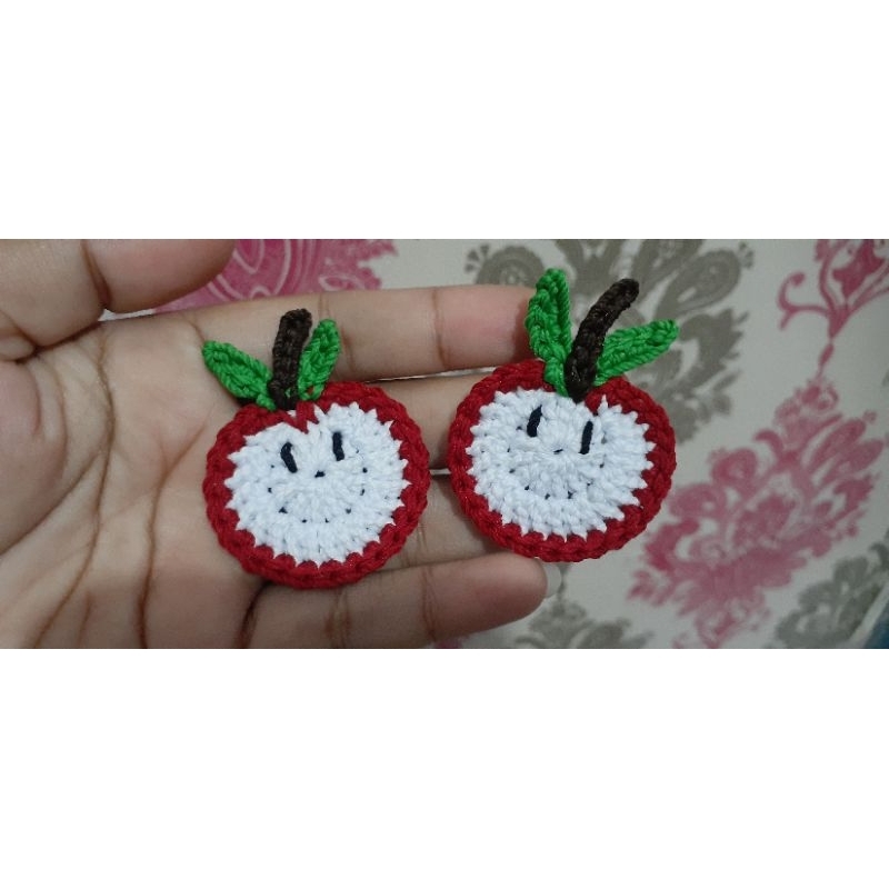 Aplilasi Rajut Apel/Aplikasi Buah Rajut Apel/Rajut Apel/Apel Rajut/Buah Rajut Apel