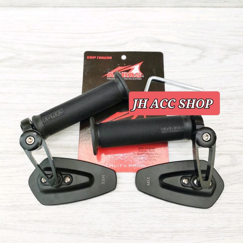 SEPAKET Handgrip Sarung Gas Agras original + spion jalu bar end oval grip handfat agras + spion jalu