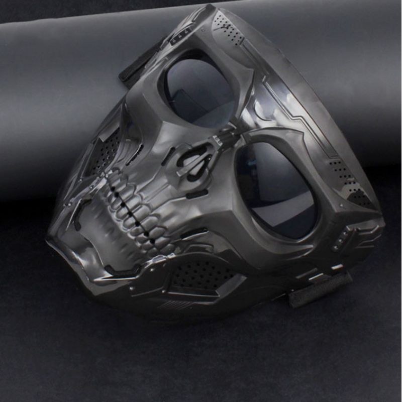 WOSPORT Masker Motor Topeng Full Face Skull - MA-110 - Black