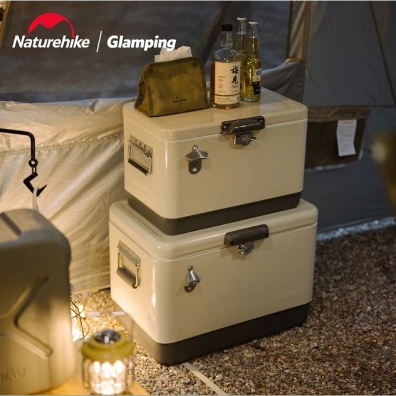 COOLER BOX RETRO 29L NATUREHIKE CNH22SN005 KOTAK PENYIMPANAN MULTIFUNGSI PENDINGIN THERMAL 72 JAM ST