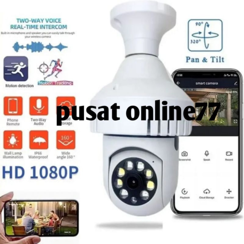 New cctv IP camera PTZ bohlam lampu mini 8mp kamera Full HD auto tracking cctv wifi