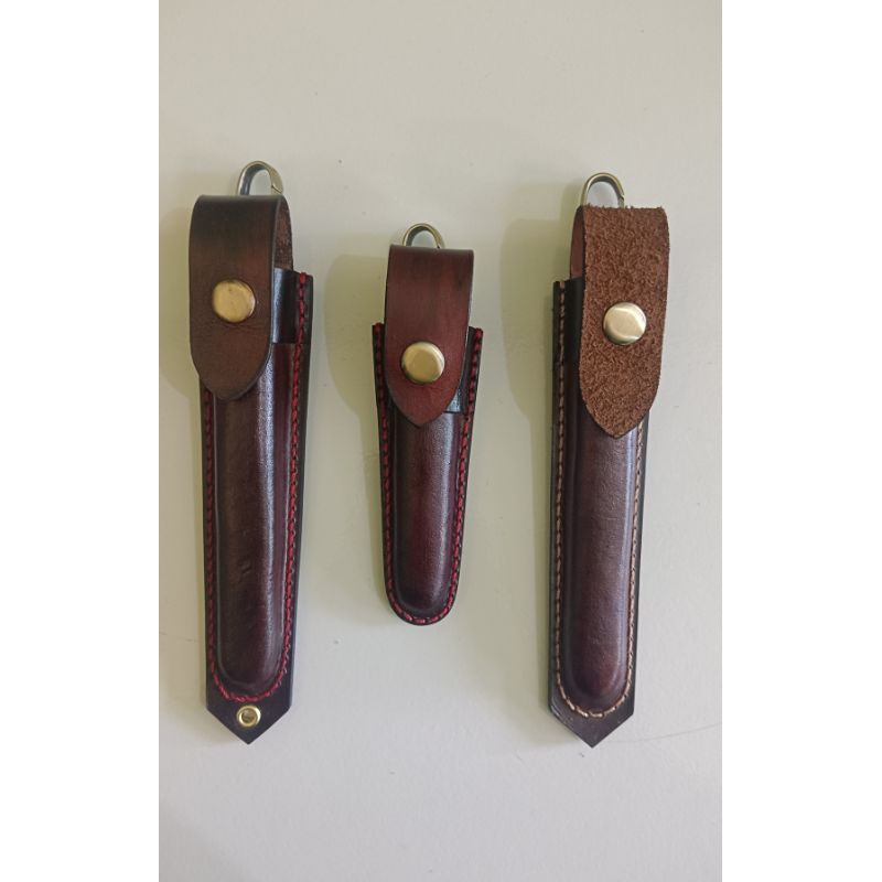 sarung tempat wadah pipa / once kulit sapi asli pipa kayu pipa gading once kayu once gading